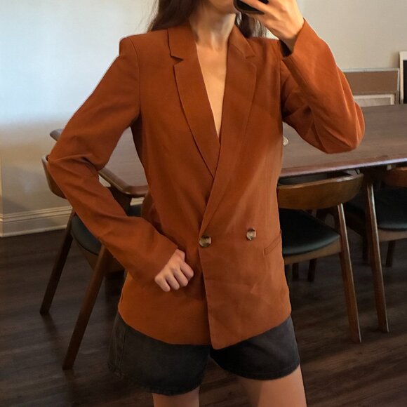 Burnt Orange/Brown Blazer - Size 0 - Picture 2 of 5